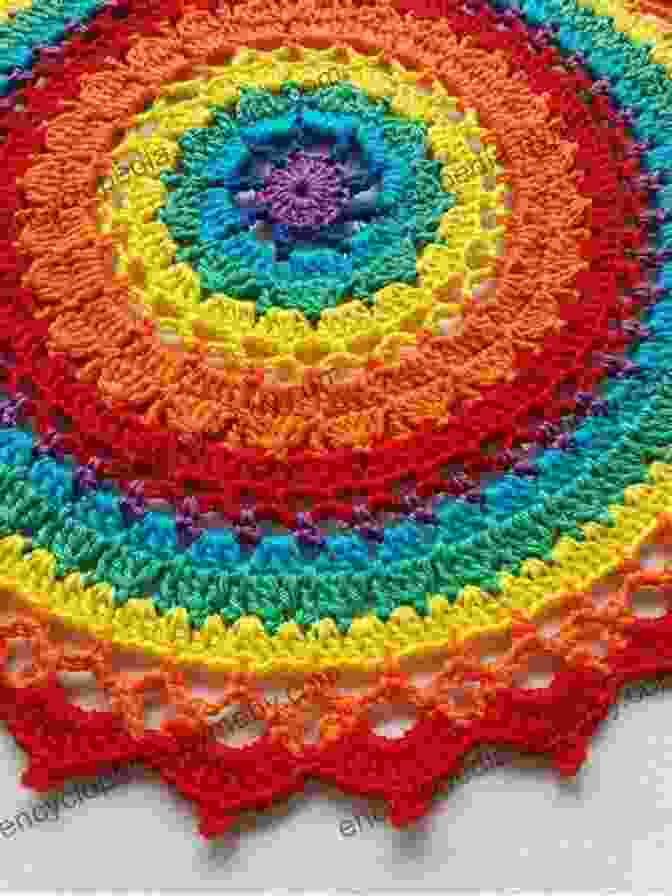 A Colorful Crocheted Mandala, Showcasing The Intricate And Vibrant Nature Of The Craft Stitch Camp: 18 Crafty Projects For Kids Tweens Learn 6 All Time Favorite Skills: Sew Knit Crochet Felt Embroider Weave