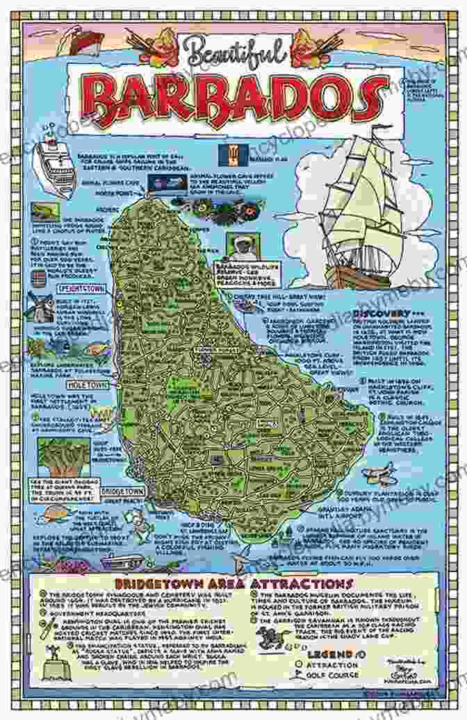 A Detailed Map Of Barbados Highlighting Major Attractions And Points Of Interest Roam Around Barbados A R Corbin