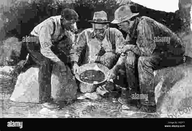 A Group Of Gold Seekers Panning For Gold In A River, With Snow Capped Mountains In The Background. Three Years In The Klondike (Illustrated)