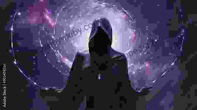 A Necromancer Shrouded In Black Robes, Summoning Spirits From The Ethereal Realm. The World Of Lore: Wicked Mortals