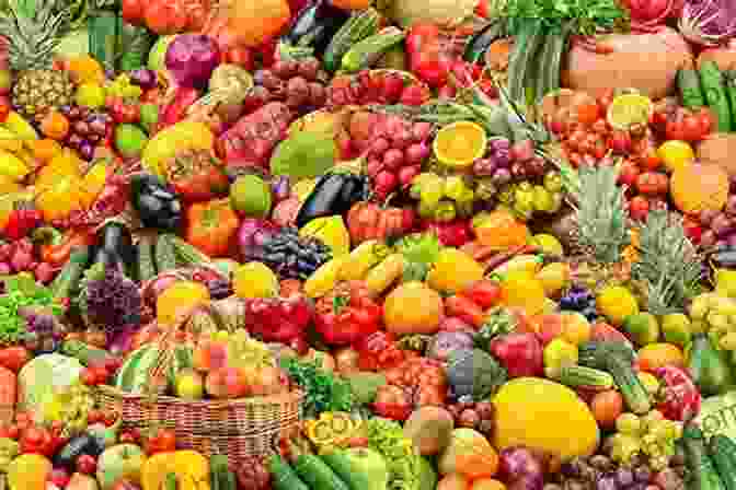 A Vibrant Collage Of Fresh And Colorful Fruits, Vegetables, And Other Food Items, Arranged In An Artistic Display. My First Padded Of Food: Early Learning Padded Board For Children (My First Padded Books)