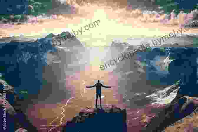 A Woman Standing On A Mountaintop, Looking Out At The Vast Expanse Of Land And Sky Before Her. On Two Feet And Wings