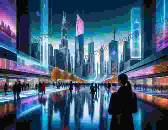 Futuristic Cityscape With People Interacting With Holographic Interfaces, Envisioning The Future Powering A Learning Society During An Age Of Disruption (Education In The Asia Pacific Region: Issues Concerns And Prospects 58)