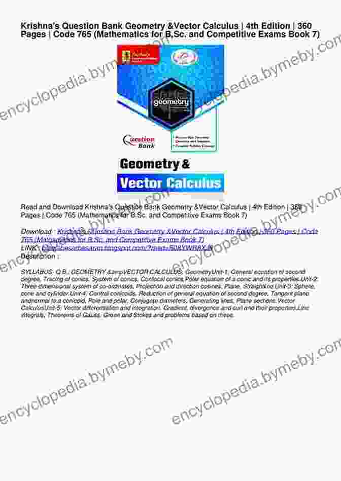 Krishna Question Bank Geometry Vector Calculus 4th Edition Krishna S Question Bank Geometry Vector Calculus 4th Edition 360 Pages Code 765 (Mathematics For B Sc And Competitive Exams 7)